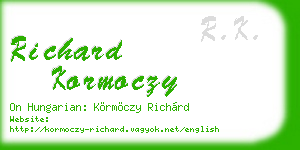 richard kormoczy business card